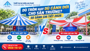 Dù Tròn Hay Dù Cánh Dơi Cho Sân Trường? So Sánh Chi Tiết 2026