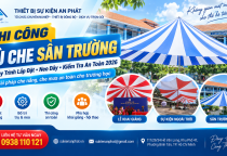 Thi Công Dù Che Sân Trường Thực Tế 2026 – Quy Trình Lắp Đặt, Neo Dây & Kiểm Tra An Toàn