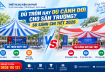 Dù Tròn Hay Dù Cánh Dơi Cho Sân Trường? So Sánh Chi Tiết 2026