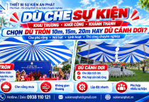 Dù Che Sự Kiện Khai Trương, Khởi Công – Chọn Dù 10m, 15m, 20m Hay Cánh Dơi?
