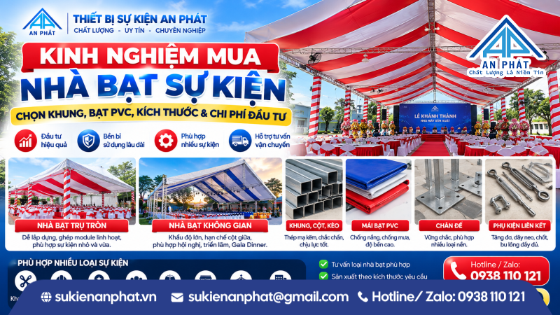 Kinh Nghiệm Mua Nhà Bạt Sự Kiện – Chọn Khung, Bạt PVC, Kích Thước & Chi Phí Đầu Tư