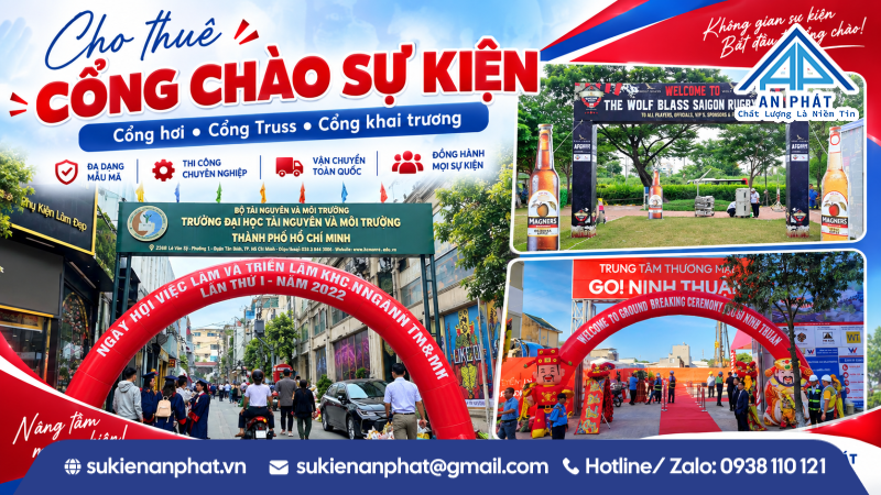 Kích Thước Cổng Hơi 6m, 8m, 10m, 12m, 15m – Nên Chọn Loại Nào?