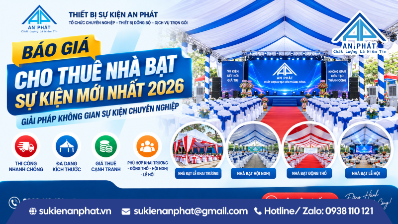 Báo Giá Cho Thuê Nhà Bạt Sự Kiện Mới Nhất 2026