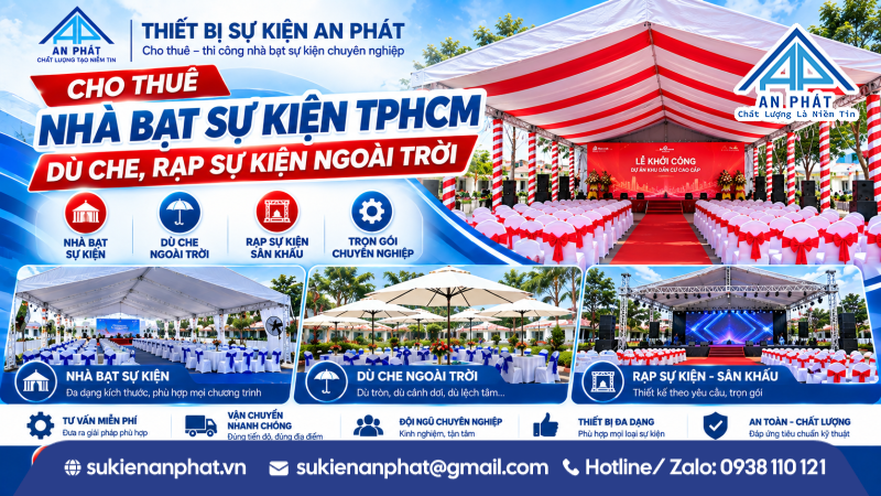 Cho Thuê Nhà Bạt Sự Kiện TPHCM | Dù Che, Rạp Sự Kiện Ngoài Trời An Phát