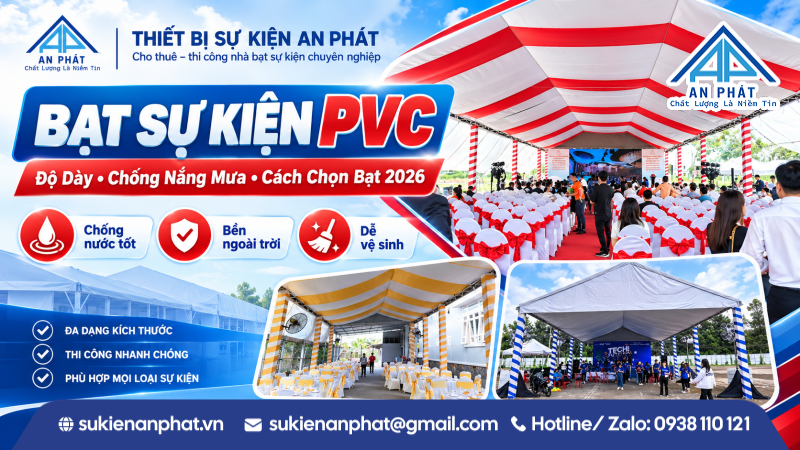 Bạt Sự Kiện PVC Là Gì? Độ Dày & Cách Chọn Bạt 2026blob:https://chatgpt.com/9d93d17f-6ee2-4a11-b64a-e40bffca3e3e