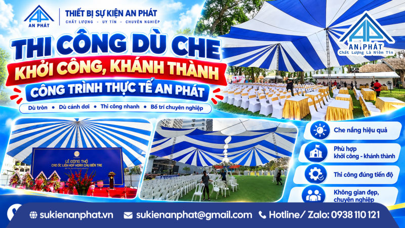 Thi Công Dù Che Khởi Công, Khánh Thành – Công Trình Thực Tế An Phát