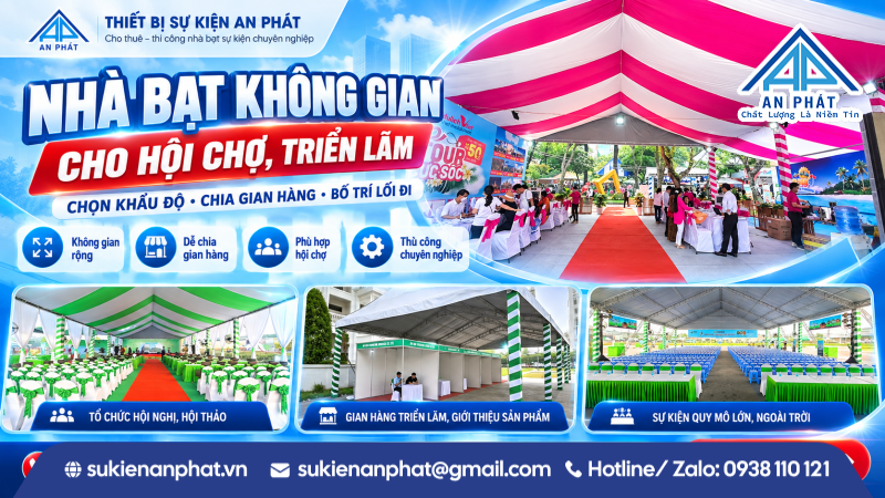 Nhà Bạt Không Gian Hội Chợ, Triển Lãm – Chọn Khẩu Độ & Chia Gian Hàng